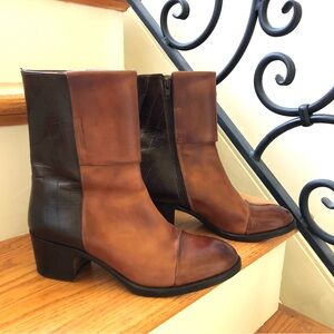 Italian Designer Leather Cap Toe Boots by Luigi Spago ~ US 7.5  EU 38